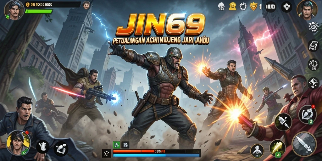 Gameplay JIN69 menampilkan aksi pertempuran yang seru dan menarik.