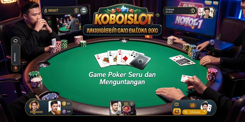 Tampilan gameplay seru di KOBOISLOT dengan suasana Poker yang menegangkan.