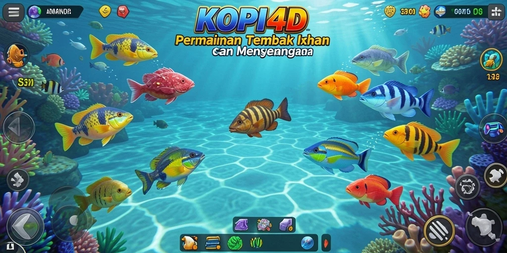 Gameplay seru KOPI4D dengan ikan yang beragam.