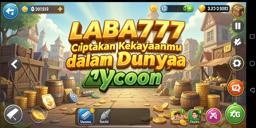 Tangkapan layar gameplay LABA777 yang menampilkan simulasi Tycoon.