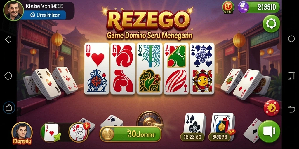 Tampilan menarik dari gameplay permainan Domino REZEGO.