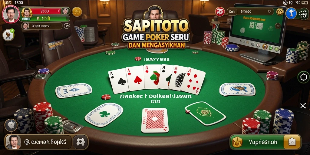 Tampilan gameplay poker yang mendebarkan di SAPITOTO.