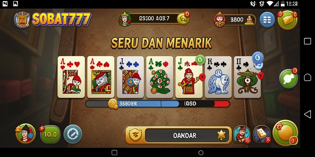 Screenshot gameplay SOBAT777 menampilkan suasana bermain Domino yang seru.